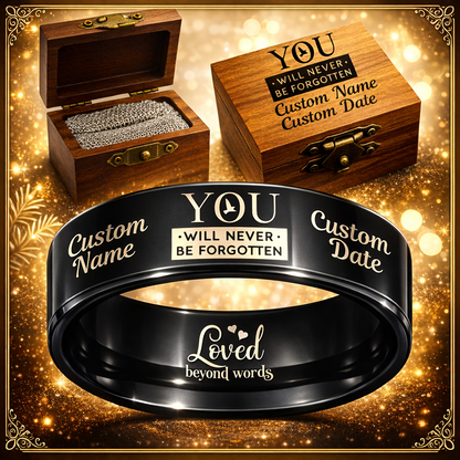 Memorial Ring + Engraved Wood Box + Free Bracelet 🎁