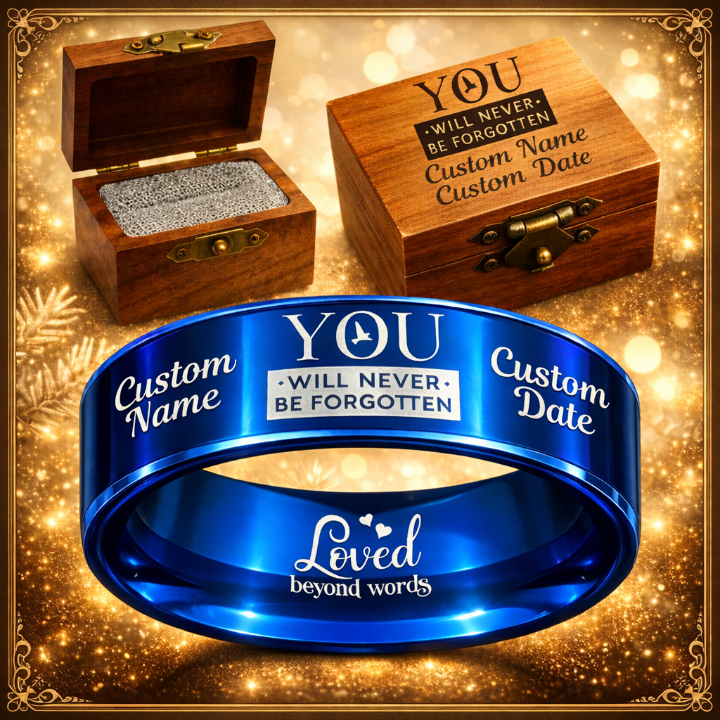 Memorial Ring + Engraved Wood Box + Free Bracelet 🎁