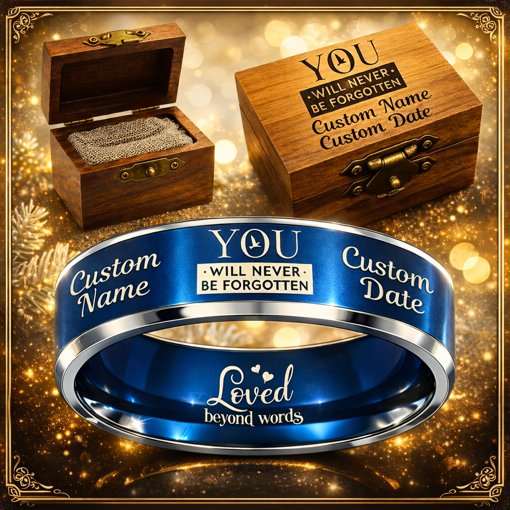 Memorial Ring + Engraved Wood Box + Free Bracelet 🎁