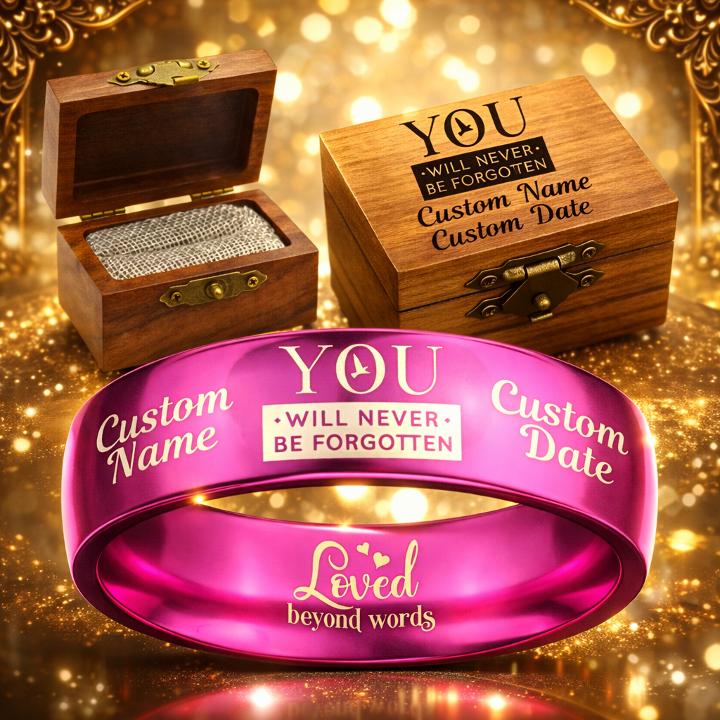 Memorial Ring + Engraved Wood Box + Free Bracelet 🎁