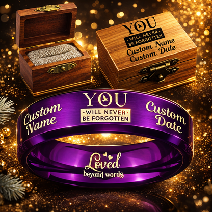 Memorial Ring + Engraved Wood Box + Free Bracelet 🎁