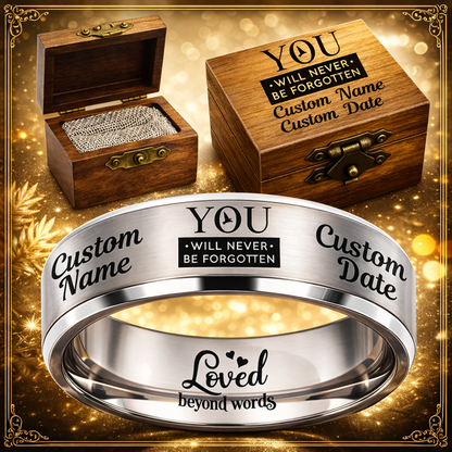 Memorial Ring + Engraved Wood Box + Free Bracelet 🎁